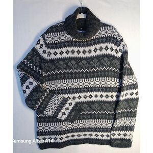 Croft & Barrow Womens Fair‎ Isle Silk Angora Turtle Neck Sweater Gray  Medium